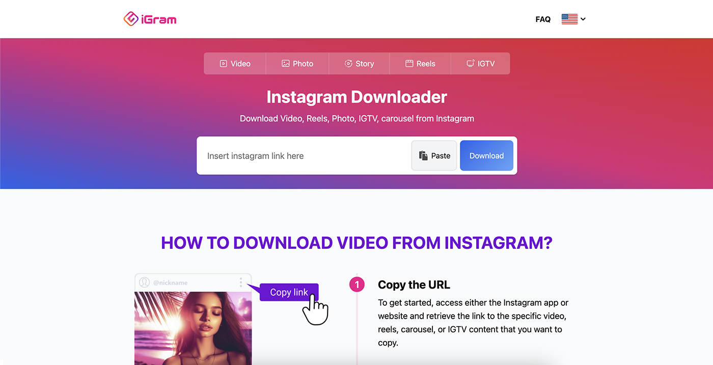 Igram online Instagram downloader